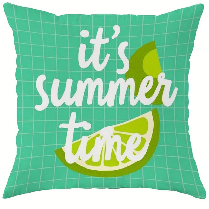 

Spring and Summer Lemon Drink Quote PillowcaseSuitable for sofa car bedroom decorative cushion cover pillow cover 16x16Inch