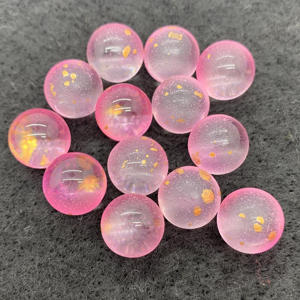 Imitation Etched Gold Sprinkled 12mm Glazed Glass Round Bead for Hairpin Accessories