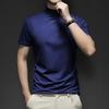 Cross-border Summer Solid Color Short-sleeved Fashion Bottoming Shirt Men's Tight Turtleneck T-shirt