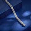 Luxurious 17cm Rectangular White Zircon Tennis Bracelet for Women