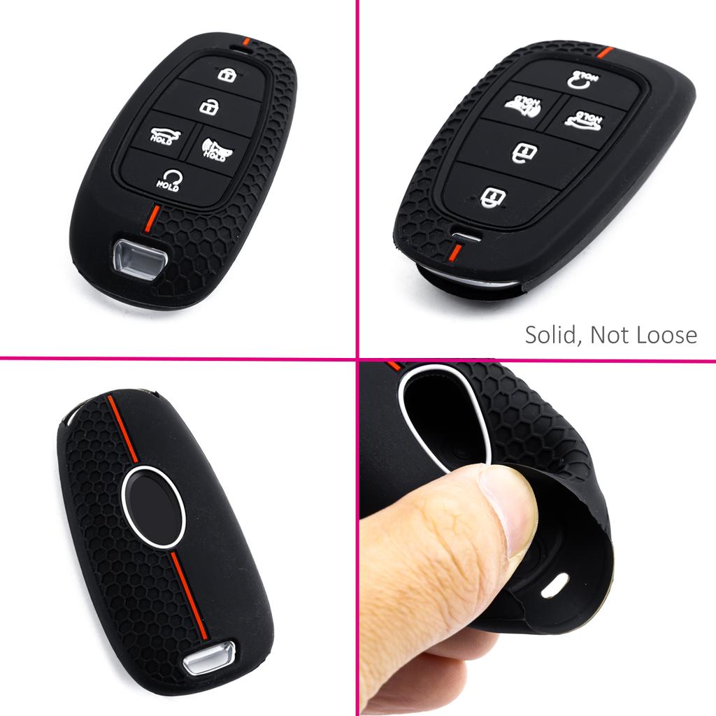 2X Silicone Car Key Fob Cover Case Holder Keychain For Hyundai Tucson Sonata Venue Accent Santa Fe Cruz Nexo Kona Elantra Gt I30