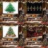 Christmas Tree Ornament Wall Tapestry White Background Red Gold Ball Star Hanging Decoration Aesthetic Holiday Home Decor