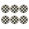 Wooden Coasters, Coastal Ocean Theme Fish/Checkered Plaid Pattern Coasters for Drinks, Coffee Table, Home, Kitchen, Office, Bar Decor