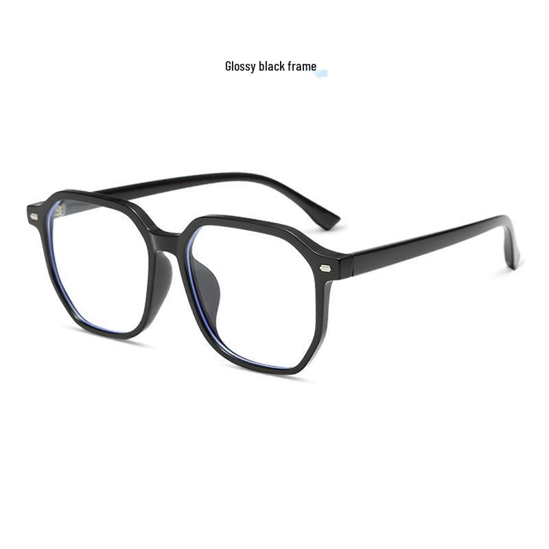Trendy Anti-Blue Light Ultra-Light TR90 Black Glasses Frame with Prescription Lenses