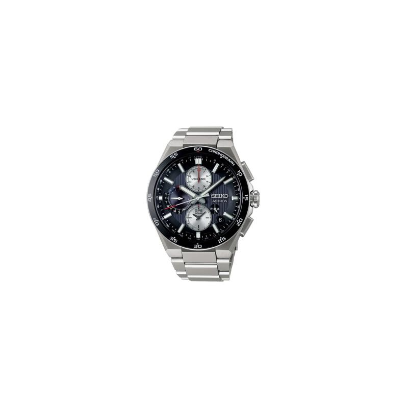 SEIKO 100 meters waterproof solar Quartz titanium strap men s watch black dial SBXC151 чёрный