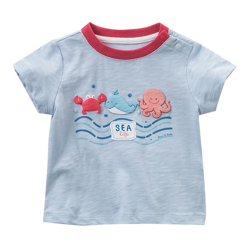 Davebella Boys  Ocean Print Short Sleeve T-Shirt 5Y