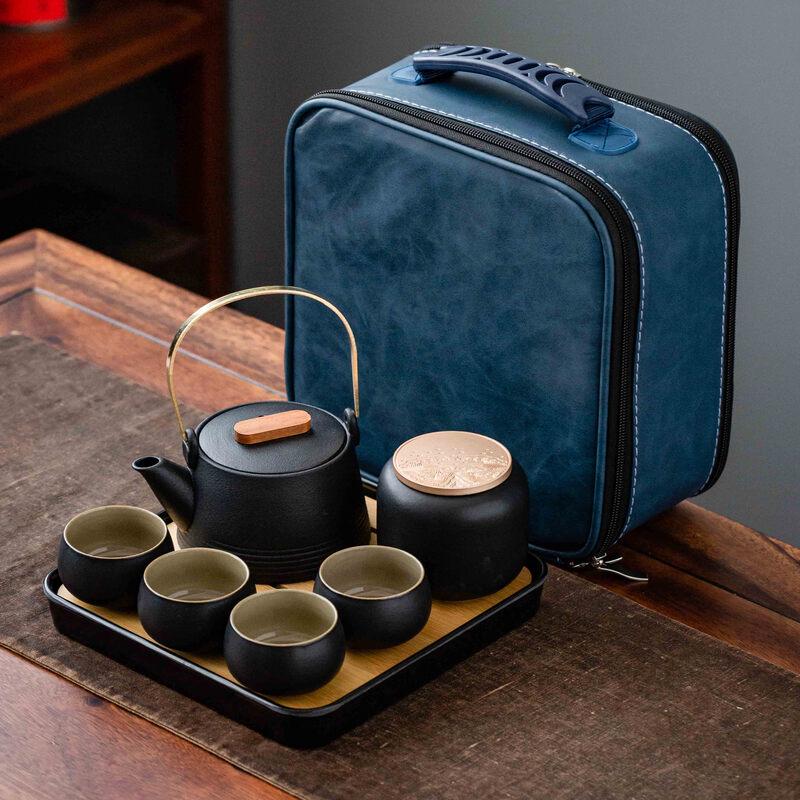 Naijiang Japanese Zen Black Pottery Tea Set