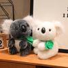 1 Stück 18/25/30cm Kawaii Plüsch Koalabär Plüschtiere Niedlicher Koala mit Blättern Plüschtier Puppe Realistisches Koala Spielzeug für Baby Mädchen Geschenk