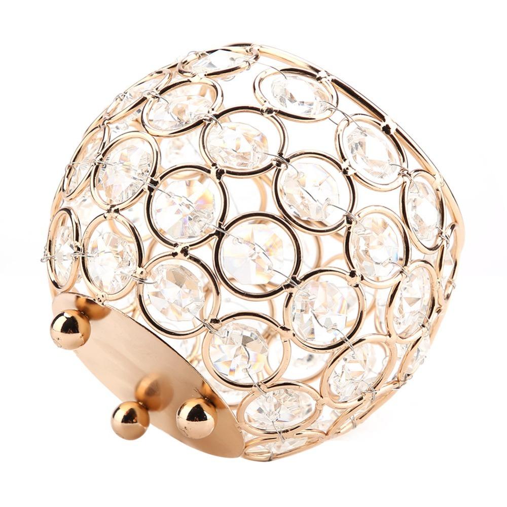 Beads Votive Candle Holder Silver Metal Candle Holder Crystal Candle Holder Wedding Decor золотой