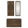 3 Piece Hall Furniture Set Brown Oak Effect Particleboard