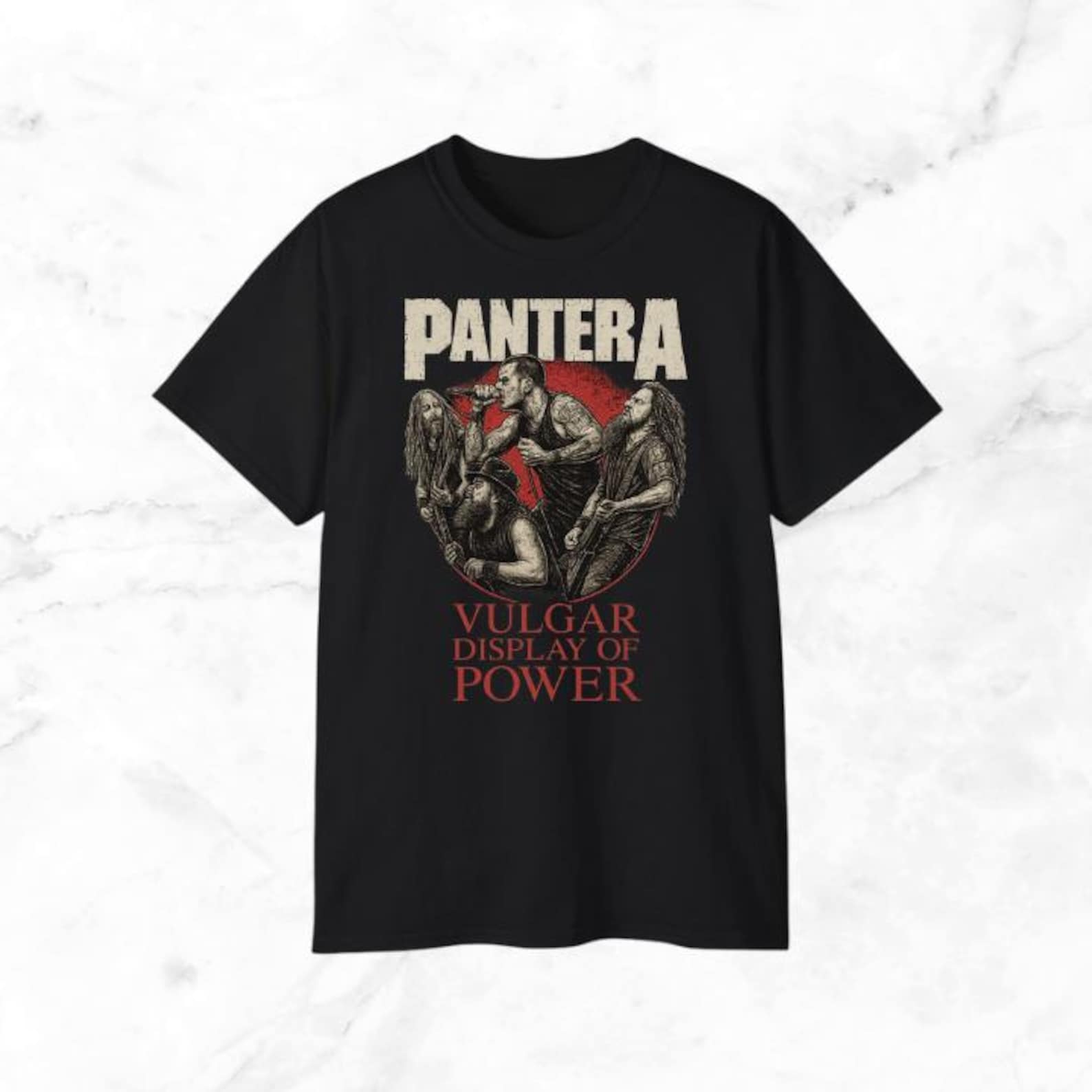 Pantera Vulgar Display Of Power 30th Adult Cotton Black T-Shirt Unisex L
