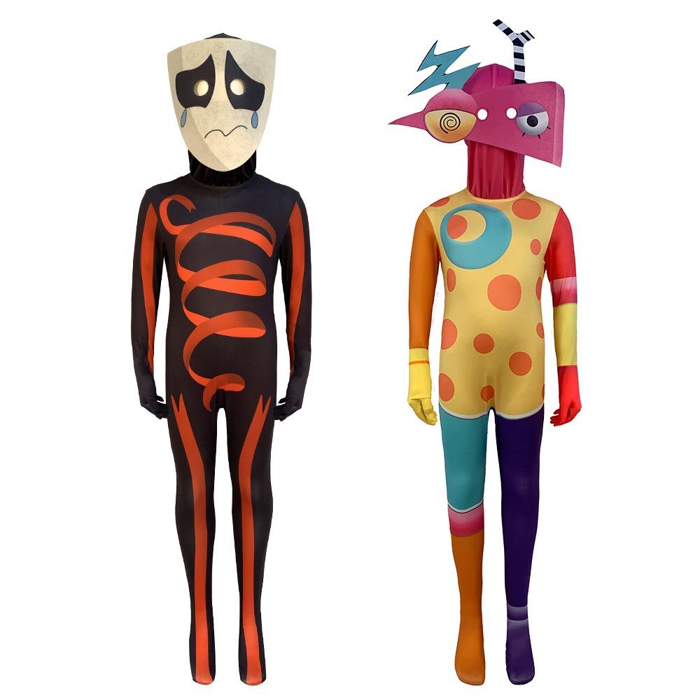 Lo Straordinario Circo Digitale Costume Cosplay Pomni Jax Peluche Coniglietto Caine Ragatha Bambola Vestito Completo Cosplay Costume di Halloween Bambini