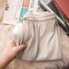 Pantaloni Larghi Estivi da Donna a Vita Alta in Seta Ghiacciata - Modellanti, Drappeggiati, Casual da Studentessa, Vestibilità Larga, Gamba Dritta Stretta.