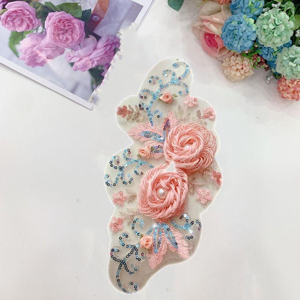 Detailed Embroidery Flower Decorations Patches Handmade Cloth Applique  Dressmaking
