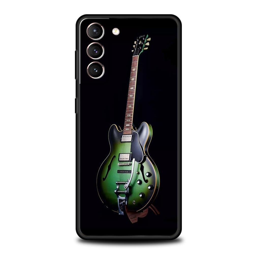 Guitar Music Art Phone Case For Samsung Galaxy S26 Ultra S25 Plus S24 FE S23 S22 5G S21 S20 Cover Black Soft