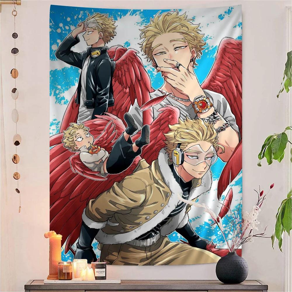 Anime My Hero Academia Hawks Cartone Animato Arazzo da Appendere alla Parete Decorazione Domestica Decorazioni per la Casa