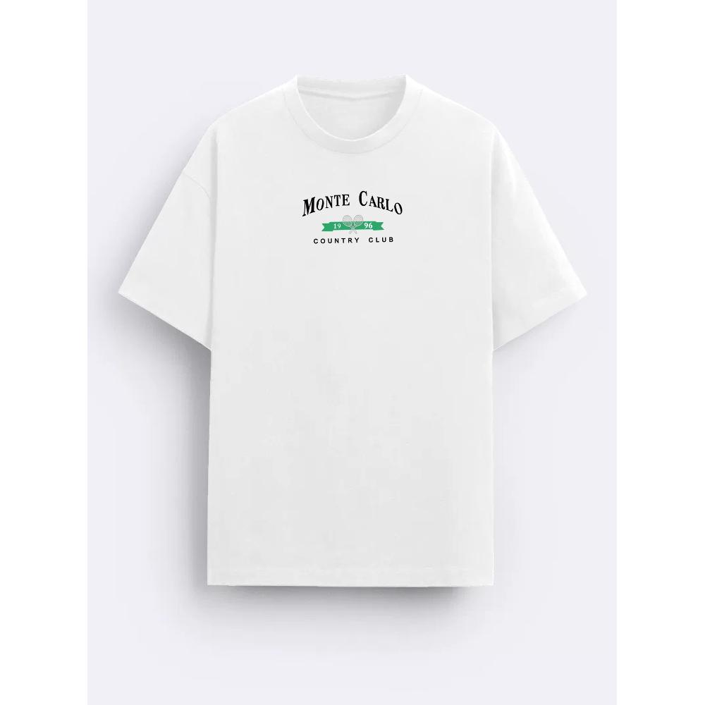 

Футболка Monte Carlo Country Club, Мягкая, Дышащая и Устойчивая к Выцветанию, Классический Крой для Повседневной Носки XXL белый