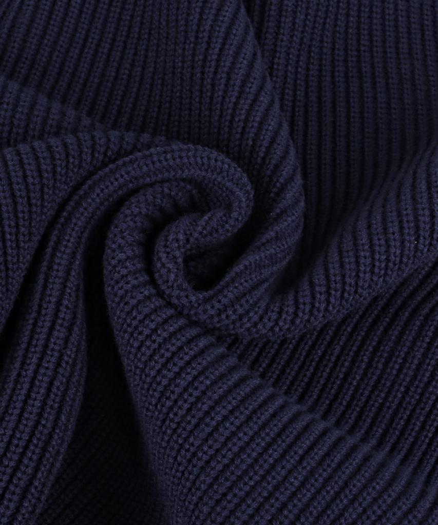 NODU Varsity Two-Way Zip-Up Knit [Navy]