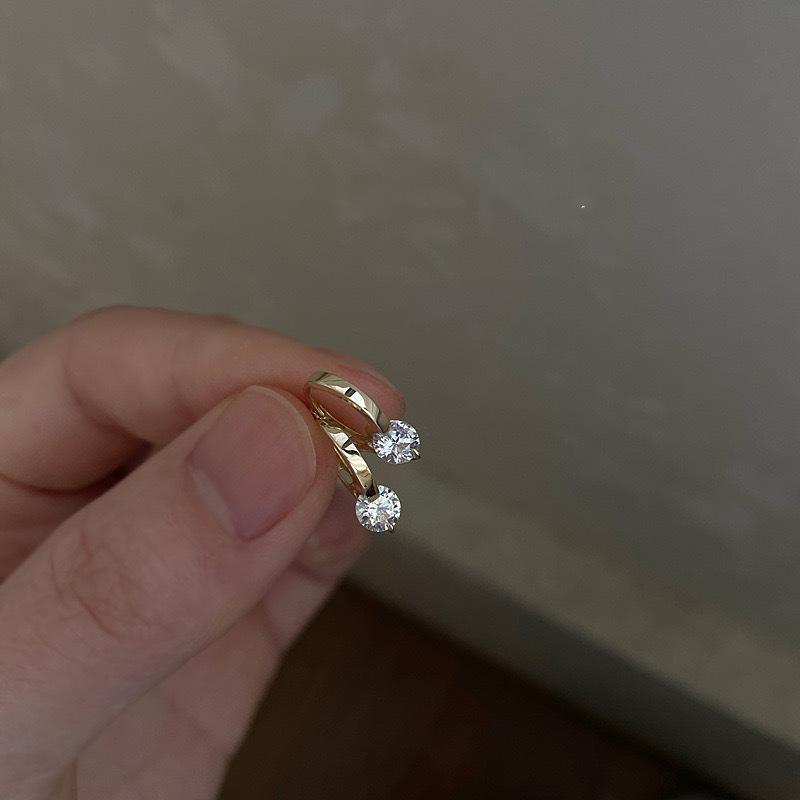 Elegant 18K Gold-Plated S925 Sterling Silver Ear Cuffs with Zirconia Hoops for Women