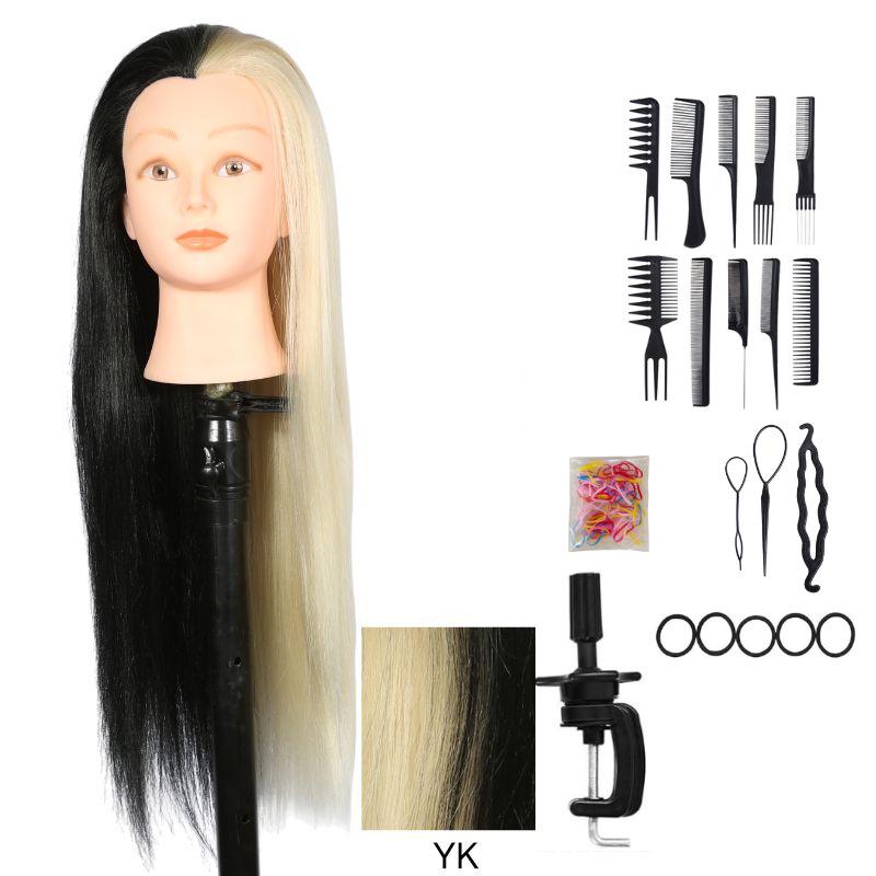 High Temperature Fiber Wig Mannequin Head for Hairdressing and Haircutting Training