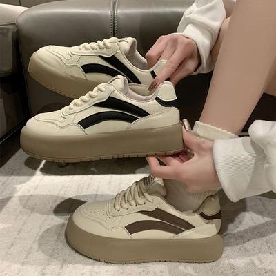 Retro Versatile Little White Shoes Women's Platform 2024 Spring New Women's Shoes Trendy Ins Breathable Casual Sports Board Shoes
