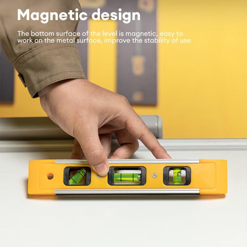 2pcs 9 Inch Torpedo Level, Magnetic Box Level with 45°/90°/180° Bubbles, Shock Resistant Bubble Level Tool for Measuring
