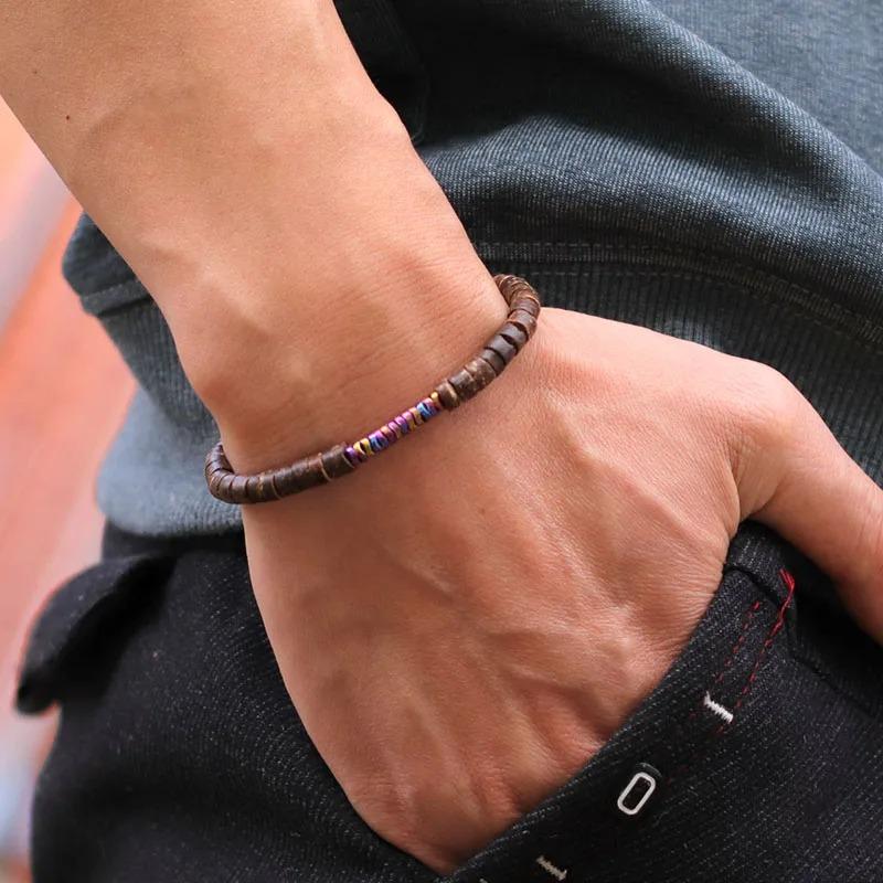 Bracciale in Pietra Naturale Uomo Donna 4mm Bracciale con Perline Piccole Bracciale Meditazione Yoga Occhio di Tigre Mappa Brazalete Pulseira