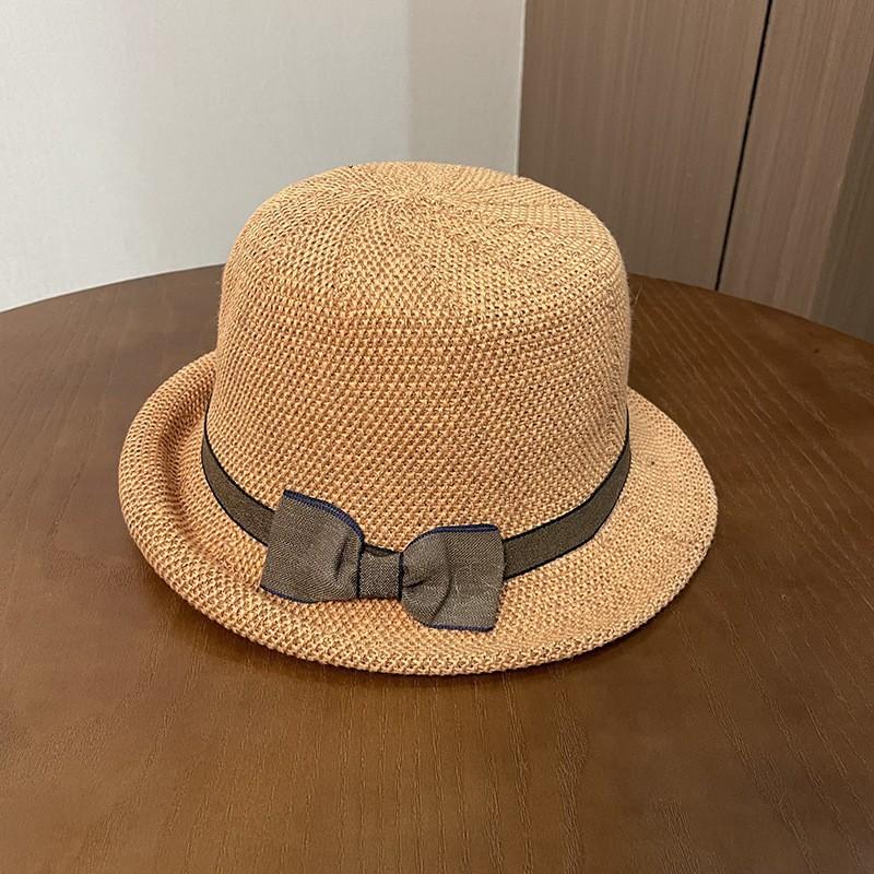 British Urban Women s Fashion Hat French Bow Adjustable Bucket Cap Elegant Retro Style Outdoor Party Trendy Adjustable светло-коричневого