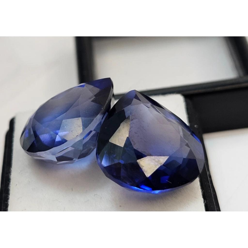 Natural Blue Tanzanite Earring Pear Cut 30+ Ct Pair Beautiful Loose Gemstone