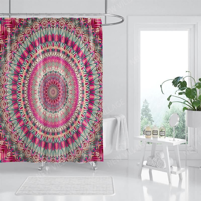 Vattentätt tygduschdraperi Badrumsdraperitillbehör Baddraperi 180x200cm 240*200cm bohemisk dekoration vintage mandala