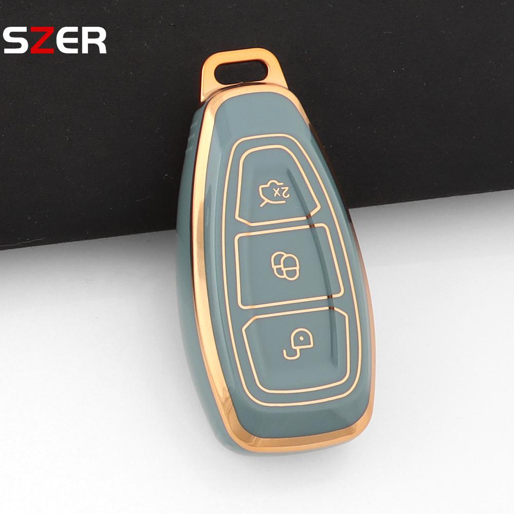 New Tpu Car Remote Key Cover Case Shell Fob For Ford Fiesta Focus 3 4 Mondeo Ecosport Kuga Focus C-Max St Escape Keychain Holder