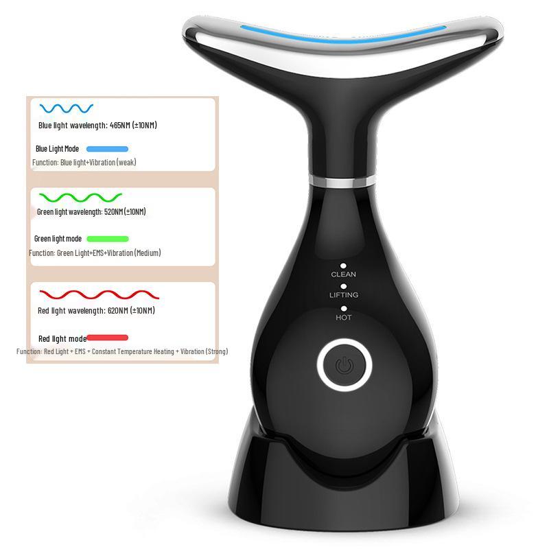 Neck Beauty Device: Anti-Wrinkle Vibration Massager & LED Skin Lifter