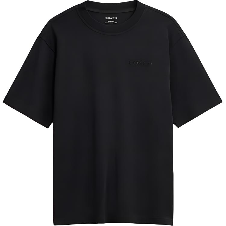 

Coach Solid Color Round Neck Pullover Short Sleeve T-Shirt Men Tops Black CU383-BLK M