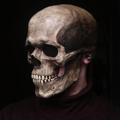 Celohlavová maska ​​lebky/prilba s pohyblivou čeľusťou Cosplay pre Halloween a tematické fotografie