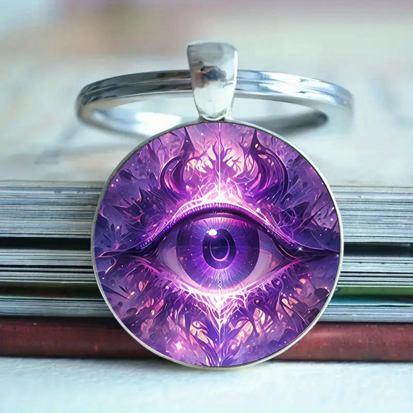 

Стильний І Сліпучий Фіолетовий Візерунок Око Диявола Часовий Камінь Сплав Підвіска Брелок one size