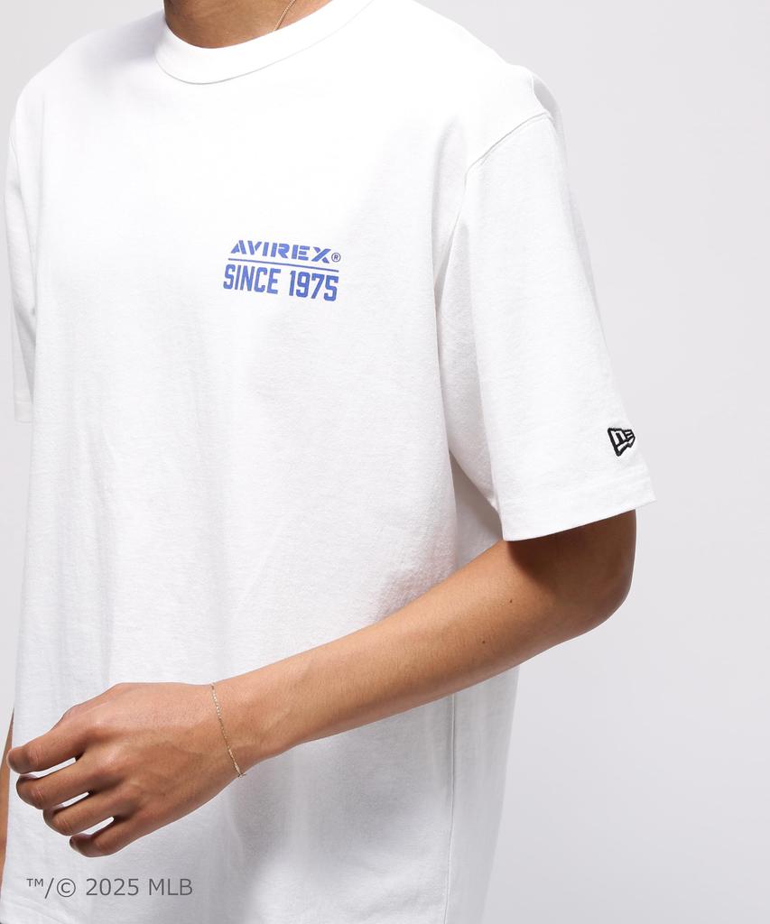 AVIREX New Era New York Size Met's T-Shirt, Men's, 2XL, 030, White, 783-5234011