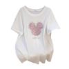 Women's Plus Size Loose-Fit Short-Sleeve Mid-Length T-Shirt (200-350 Jin)