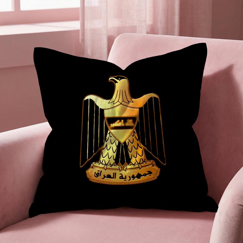 I-Iraqi Iraq National Flag Cushion Cover Multi-Scene Pillow Cover for Home & Car - Reversible, Soft & Durable for Daily Use