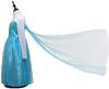 Princess Elsa Dress Costume for Luxury Ice Blue Heart Magic Braided [EKALA] Kids, 8-Piece Set, (Princess Dress, Tiara, Wand, Gloves, Necklace, Ring,