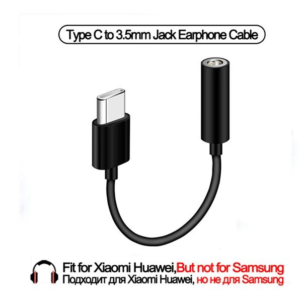 

Type C to 3.5mm Jack Earphone Audio Adapter Aux Cable for Xiaomi Mi 10 11 Redmi K40 huawei OPPO USB C To 3.5 audio aux converter чорний