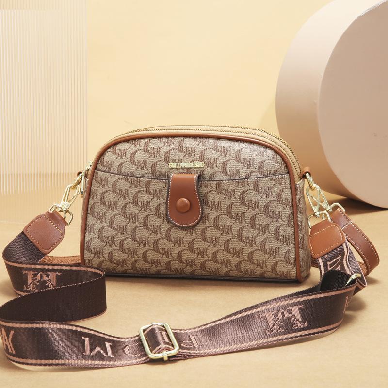 

2025 простая модная трендовая сумка-ракушка с цветочным письмом, мини-ретро сумка для мелочи для мобильного телефона, повседневная на плечо, сумка-мессенджер