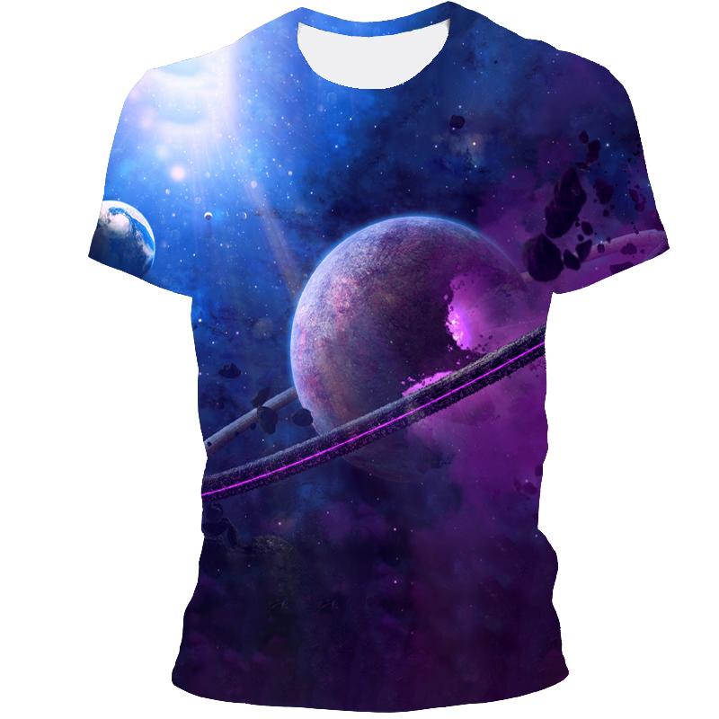 Trička s grafikou Vast Starry Sky Universe Pro muže Letní móda Tričko se vzorem 3D Vesmír Planeta Osobnost Trička v cool stylu