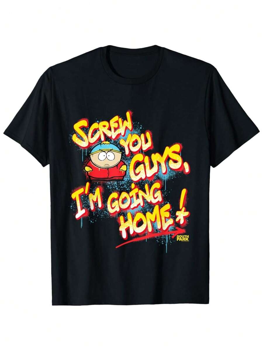 Funny  Screw You Guys  Cartoon Graphic Unisex T-Shirt M