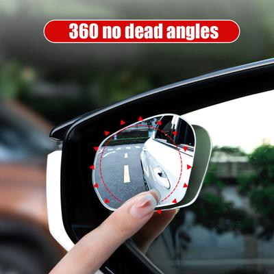 2x Hochauflösende Auto-Rückspiegel 360 Grad Verstellbarer Totwinkelspiegel Rahmenloser Weitwinkel-Rückspiegel Zusatzspiegel