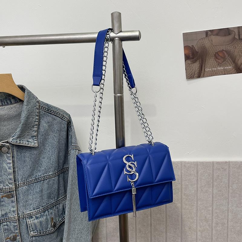 

Trendy shoulder bag retro casual chain messenger bag autumn new fashion women s simple casual bag синий