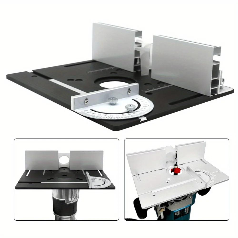 Multifunctional Aluminium Router Table Insert Plate Woodworking Electric Wood Router Flip Plate for Working Benches Router Plate