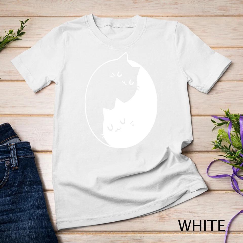Yin Yang Cat- Meditation, Yoga Cat Lover Unisex T-shirt 8 2XL