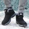 Men Snow Boots Casual Winter Platform Non-slip Warm Fur Ankle Boots Plush Outdoor Walking Hiking Boots Women Boots Size 36-46