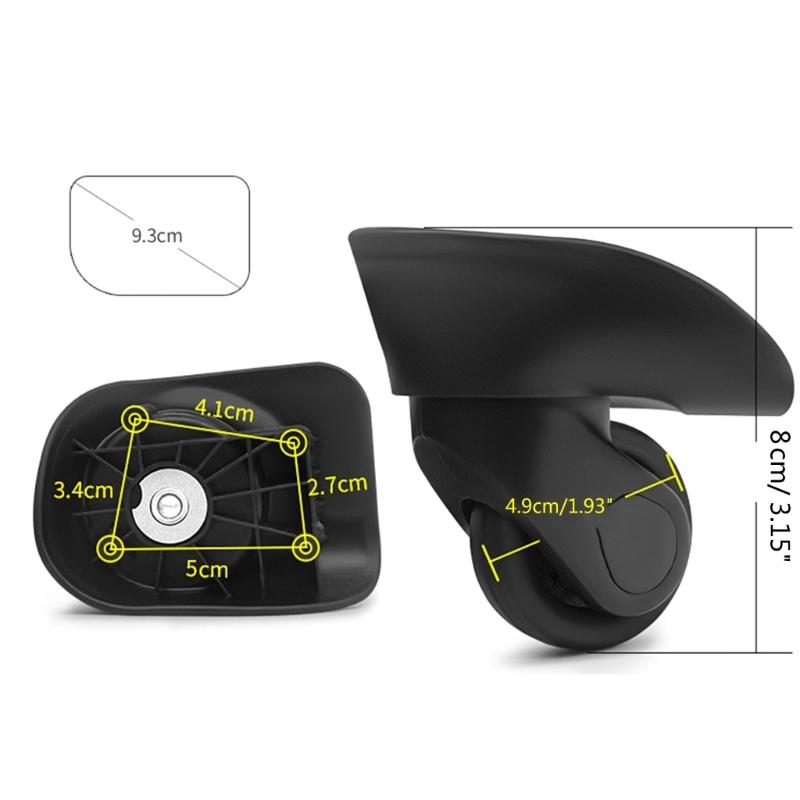 2Pcs Trolley Casters Replacement Heavy Duty Roller Wheel for Luggage Box Suitcase 360 Degree Swivel kit SilentWheel
