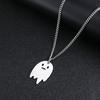 Colares de aço inoxidável triste fantasma halloween pingente colar corrente moda colar para mulheres homens jóias amigos melhores presentes